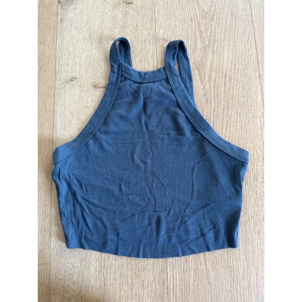 Talentless - Womens Ribbed Halter Tank in Steel Grey